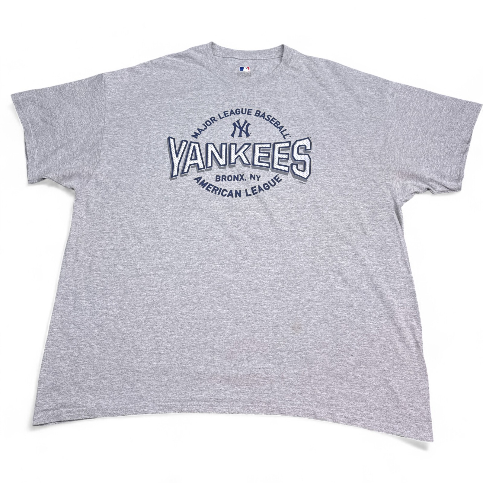 Official MLB New York Yankees T Shirt Adult Size 2XL XXL Gray Big Logo Tee