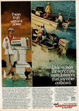 1977 Vintage Print Ad Johnson Outboards 9 Ways to Go with V-4 Power world runs
