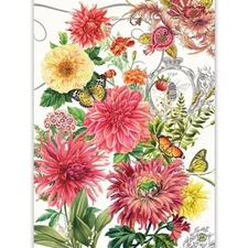 Michel Design Works Dahlias Natural Woven Cotton Kitchen Towel 20" x 28"
