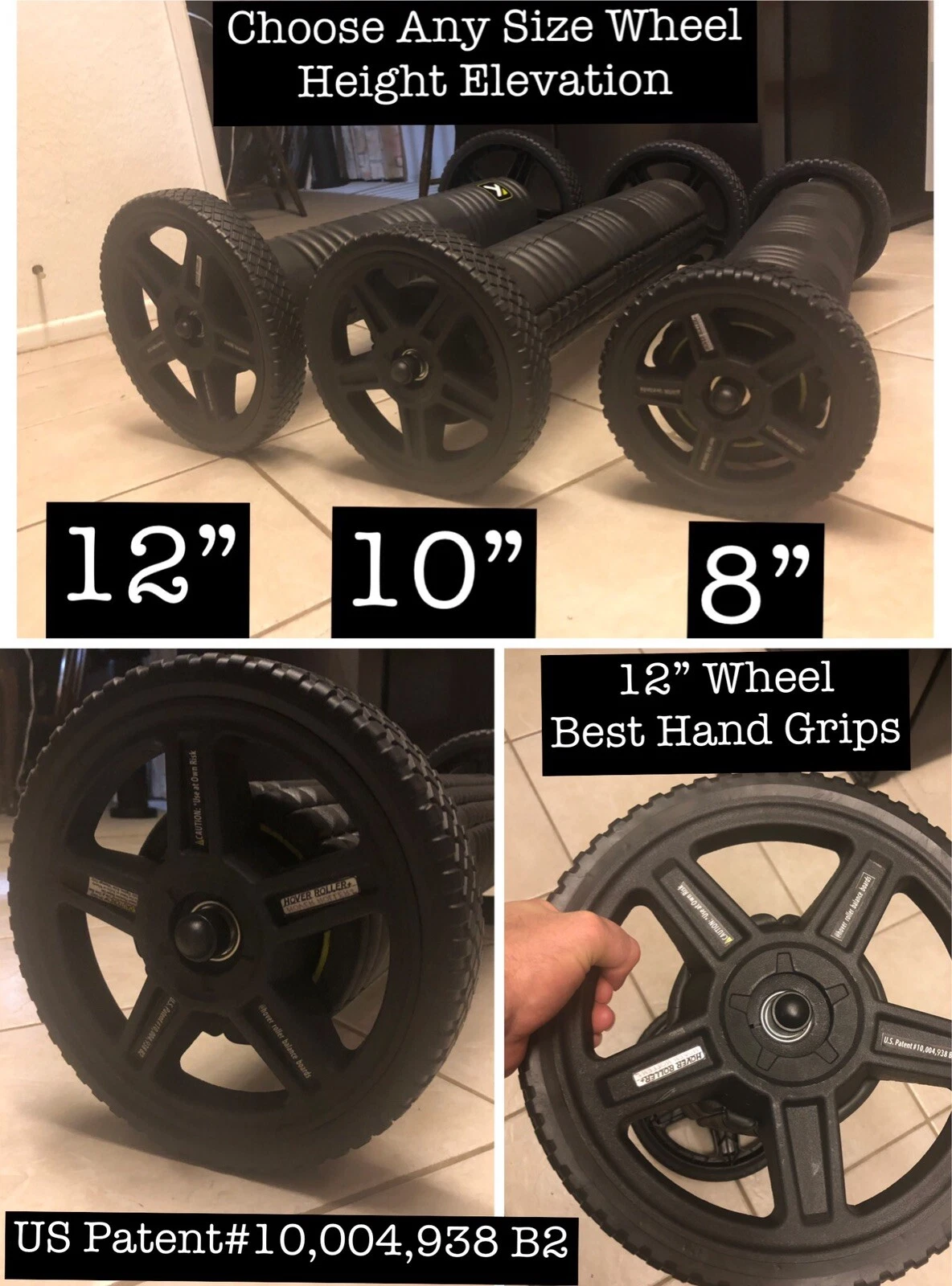 TriggerPoint 26” Foam Roller + 8” 10” 12” Wheel Patented Adapter Kit / Theragun