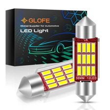 2X GLOFE 36MM 6418 Festoon LED Interior Kit Map Dome License Plate Light Bulbs