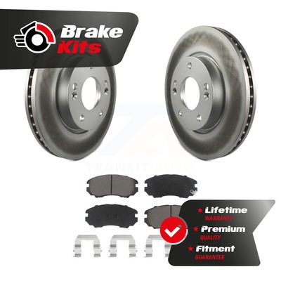 Front Coated Disc Brake Rotors Ceramic Pad Kit For 2005-2010 Hyundai Sonata 2.4L