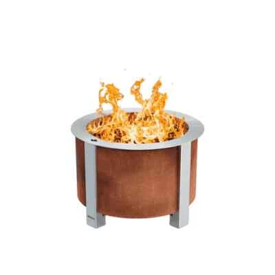 Breeo 24" Corten Steel Outdoor Smoke-less Fire pit With cooking sear plate