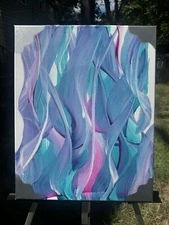 Abstract Acrylic Painting - 16x20 Signed Hand Painted Artwork on Canvas.