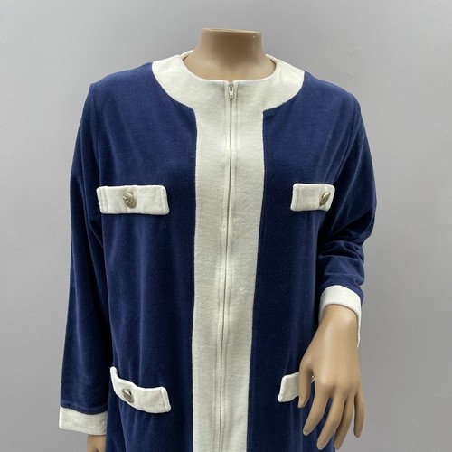 Saks Fifth Robes of California Vtg 70s House Dress Small Caftan Terry Cloth - Picture 2 of 12