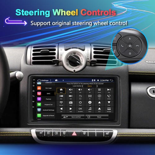 6GB+128GB CarPlay Autoradio Android 14 Für Mercedes Benz Smart Fortwo 451 RDS AM - Bild 7 von 18