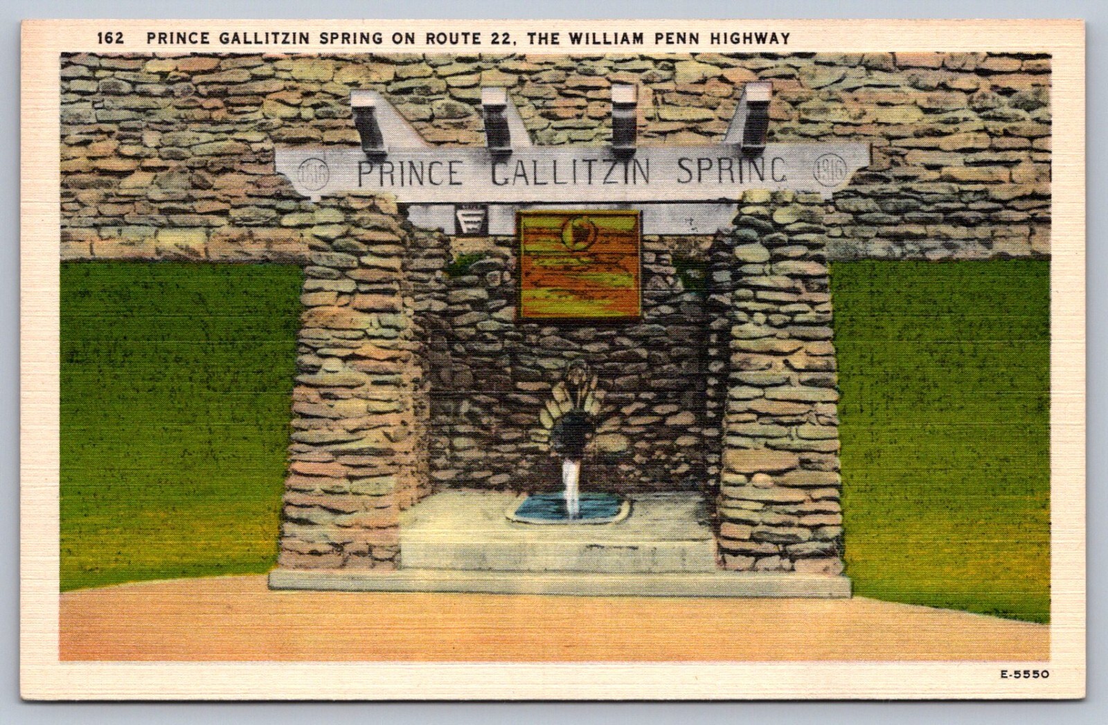 Postcard Altoona PA Prince Gallitzin Spring on Wm. Penn Highway eBay