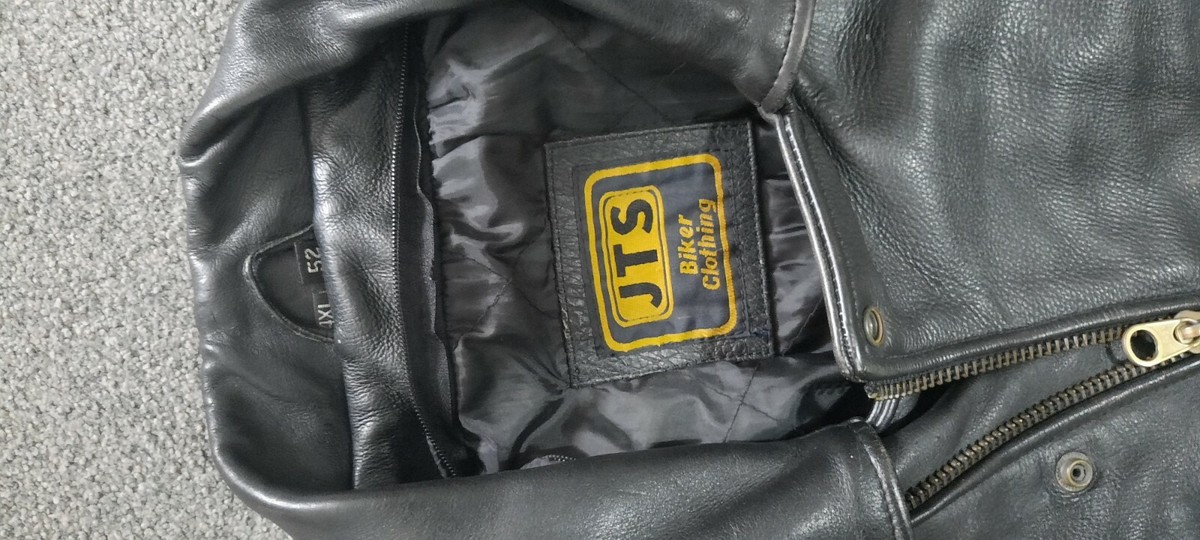 JTS Sports Mens Leather Biker Jacket Medium UK