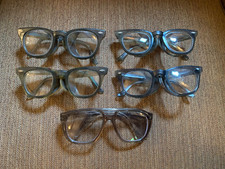 Lot of 5 pair: Vintage Safety Eyeglasses Industrial Rockabilly / Steampunk