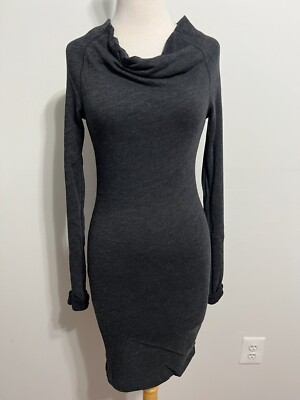 STANDARD JAMES PERSE Cowl Neck Knit BodyCon Sheath Dress Gray Heather Size 0