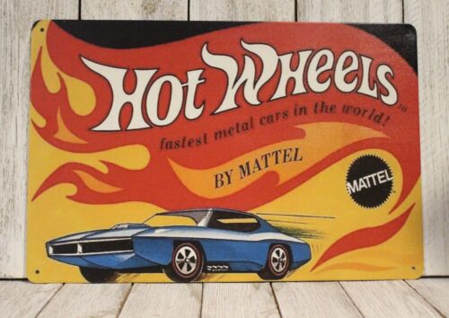 Hot Wheels Tin Metal Sign Toy Cars Poster Garage Man Cave Authorized Dealer XZ - Picture 1 of 4