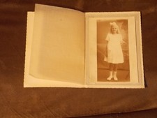 Antique Photo Postcard Young Girl In White Dress And Shoes 3" X 4 3/4" See Pics