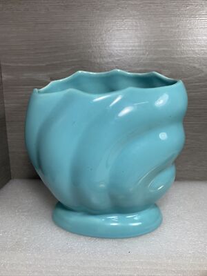 West Coast Pottery Tall Vase 6.5x6x4  Teal Aquamarine Mid Century Modern 208