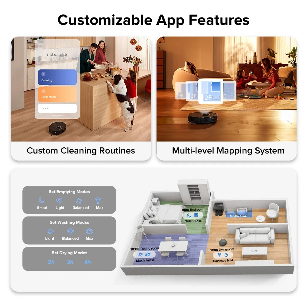 Roborock S8 Pro Ultra Robot Vacuum Mop 6000Pa Self Dry Lift Dock 18