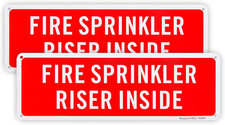 2 Pack Fire Sprinkler Riser inside Sign, 12"X 4" .04" Aluminum Reflective Sign R