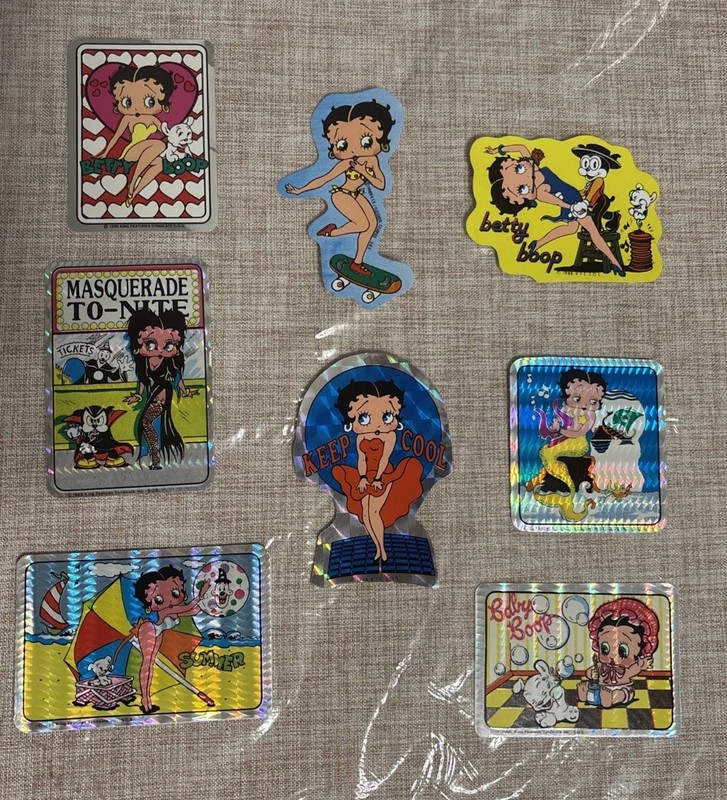 VINTAGE BETTY BOOP 1986-90 LOT 9 RARE Prism Vending Machine Stickers