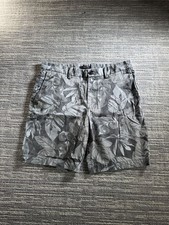 Banana Republic Aiden Short Gray Tropical Leaf Print Size 30