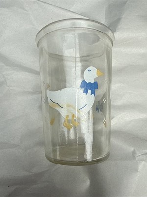 Vintage Bama Jelly Jar Country Goose Duck with Blue Ribbon 1980 s