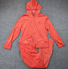Polo Ralph Lauren Velour Track Suit Women Large Vintage Y2K Athleisure Set Paris