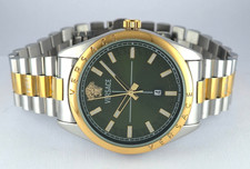 Unique Versace Green Dial Men's Quartz Wristwatch | Date Indicator | Steel Band