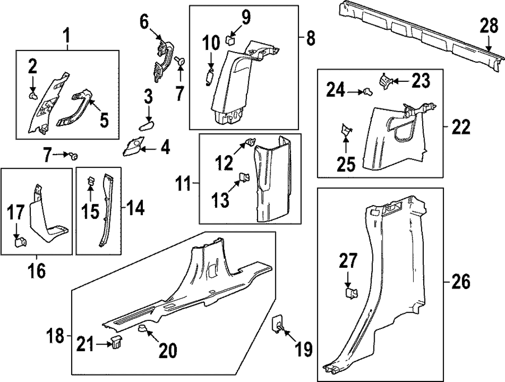 Genuine GM Black Driver Side Lower Center Pillar Trim 85151363