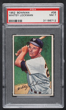 1952 Bowman - Whitey Lockman #38  PSA 7 ~  Set Break  50/50 Centered
