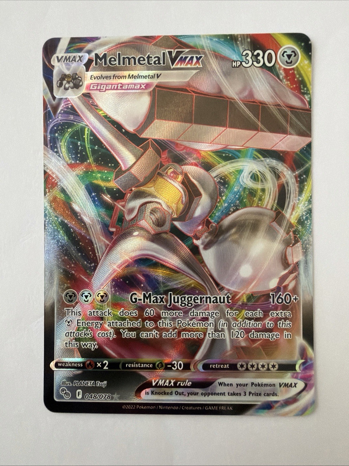 Pokémon Melmetal VMAX 048/078 Pokémon GO Ultra Rare Full Art Holo 330 HP MINT
