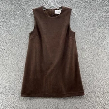 Hyacinth House Dress XS Chocolate Faux Suede Billie Sleeveless Mini Shift Jumper