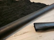 3oz SUPER BLACK FULL GRAIN GARMENT SOFT LEATHER HIDE PANEL,SHEET,SQUARE, 29 sqf