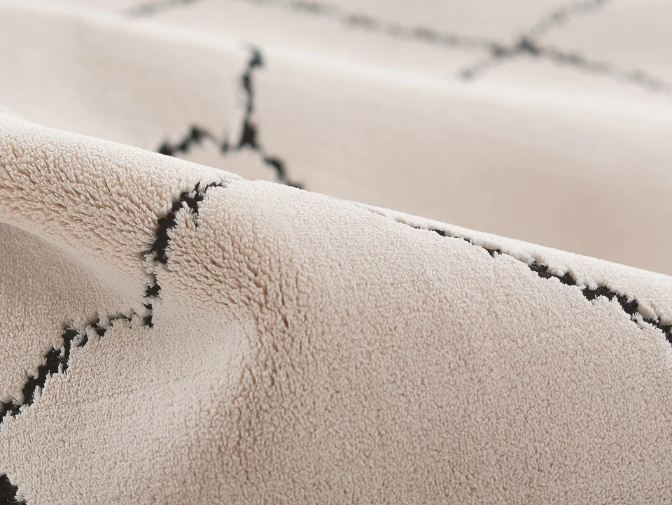 Noho 聚酯小地毯象牙色 3'11" X 5'7" 尺寸地毯客厅卧室 Din — 第 4/4 张图片