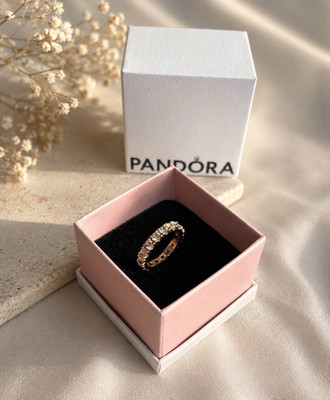 PANDORA Funkelnde Reihe Ewigkeit-Ring 14 Karat rosévergoldet Gr. 48, Zirkonia