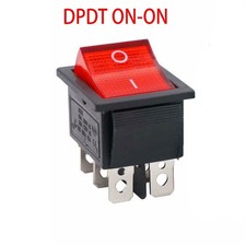 Interruptor basculante de plástico de montaje en panel 1x con lámpara de neón ROJA AC 250V/125V