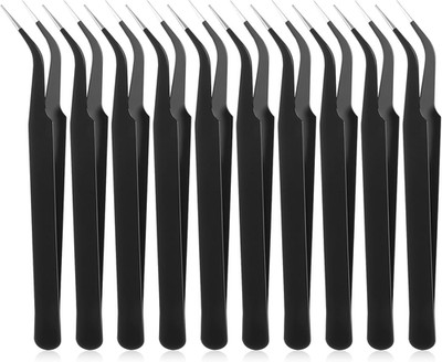 Juego de 10 Pinzas de Precision de Acero Inoxidable para Manualidades y Pestanas