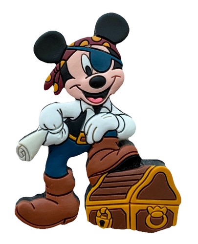 VTG 90s Disney Pirates of the Caribbean Pirate Treasure Chest Fridge Magnet 1990