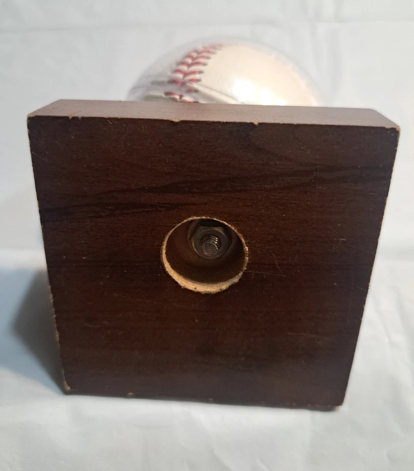 Johnny Mize Signed Baseball HOF With Holder Wood Base Dixie Youth Baseball - Image 3 of 4