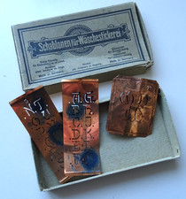 antike Kupfer Schablonen zur Wäschestickerei Stickvorlagen sehr alt retro