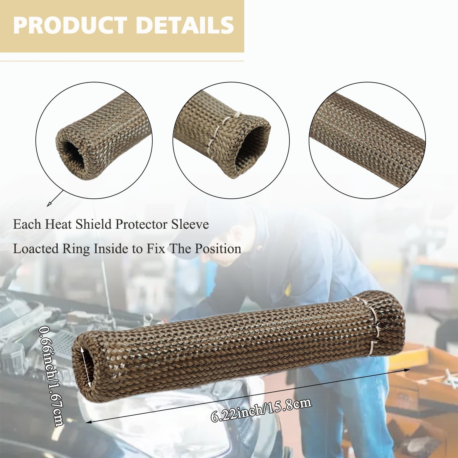 8Pcs 2500° Degree Spark Plug Wire Boots Heat Shield Protector Sleeve Cover Co...