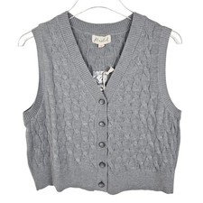 Marled Gray Preppy Knit Sweater Vest NWT