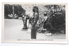 RPPC Capilano Suspension Bridge Indian Carvings Vancouver Canada