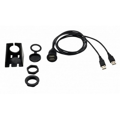 Stinger SSUSB2 Dash Mount Dual USB Extension Cable 4 M with Mounting Bracket