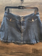 American Eagle Skirt Size 4 Womens Blue Denim Low Rise A Line Mini Skirt NWT