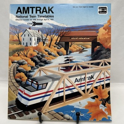 Amtrak National Train Timetable 1991 Public Timetable Railroad Ephemera