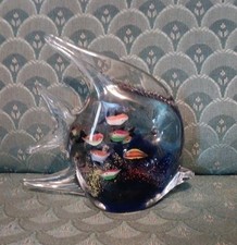 Angel Fish Hand Blown Murano Style Figurine Aquarium Paperweight Art Glass 7