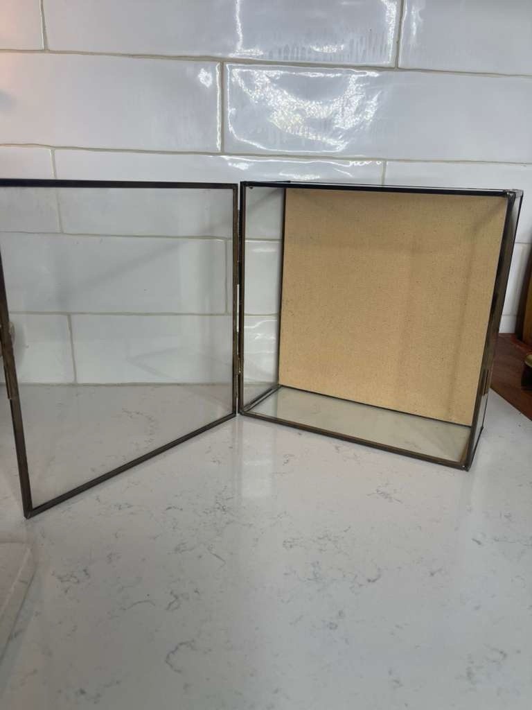 Vintage  Glass & Brass   Curio Display .