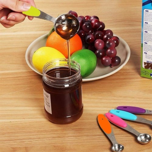 Edelstahl Messlöffel 5 Stück Stapelbar Set zum Kochen und Backen - Bild 6 von 6