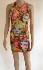 GIANNI VERSACE VINTAGE PRINT DRESS MARILYN MONROE & JAMES DEAN