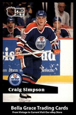 1991-92 Pro Set French Craig Simpson #69 Edmonton Oilers