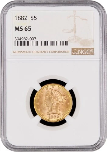 1882 $5 Liberty Head Gold Coin NGC MS 65 – Rare Collectible