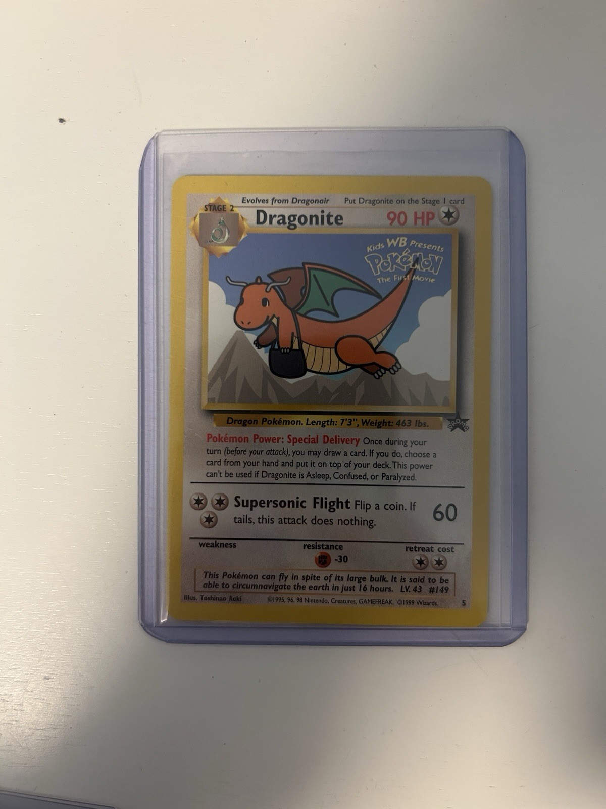 Pokemon Dragonite BLACK STAR 5 - WOTC PROMO - POKEMON THE FIRST MOVIE 1999 - LP