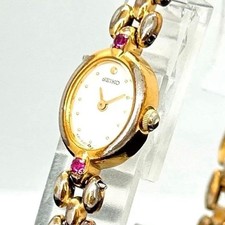 Raro/Funzionante Orologio da Polso SEIKO Bracciale Strass 1E20 6140